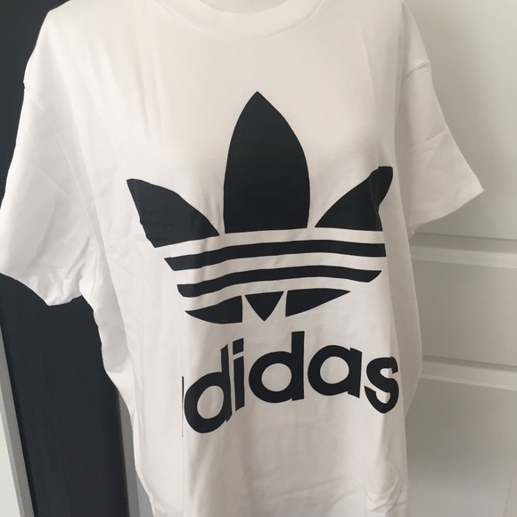 Adidas Originals Big Trefoil Tee White Black - Picture 4 of 5